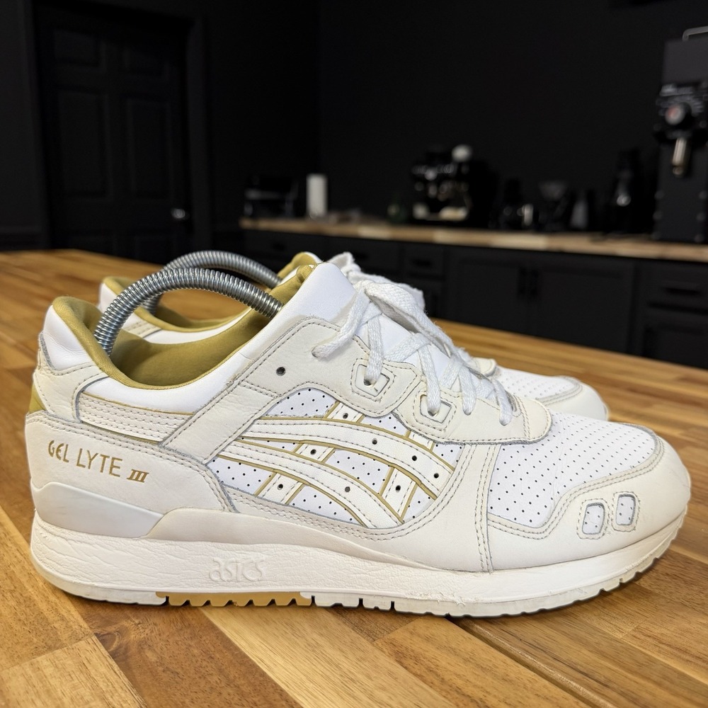 Asics Gel Lyte 3 White Gold Mens Size 9.5